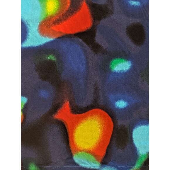 RSQ Multi-color Rayon Camp Shirt M Heat Map Abstract Cuban Aloha Vibrant Tie Dye - Picture 13 of 13